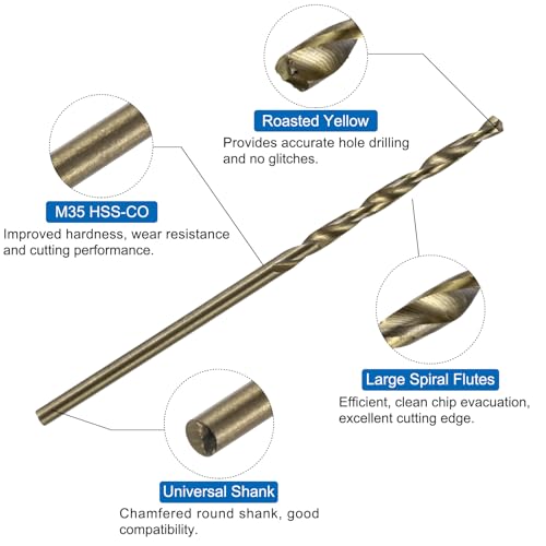 uxcell Metric Tap & Drill Bit Set, 2pcs M2 x 0.4 Spiral Point Thread Taps Titanium Coated and 2pcs 1.6mm Twist Drill Bits Roasted Yellow, Screw Tapping Threading Tools - size: M2 x 0.4 + 1.6mm