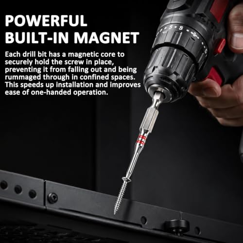 12 Piece Pagoda Shaped Drill Bit, Hex Bit Set, Magnetic Screwdriver Bits, Pagoda Design, Suitable for Hexagonal Sizes of 1.5-2mm, 2.5-3mm, 4-5-6mm, for Drills and Wrenches
