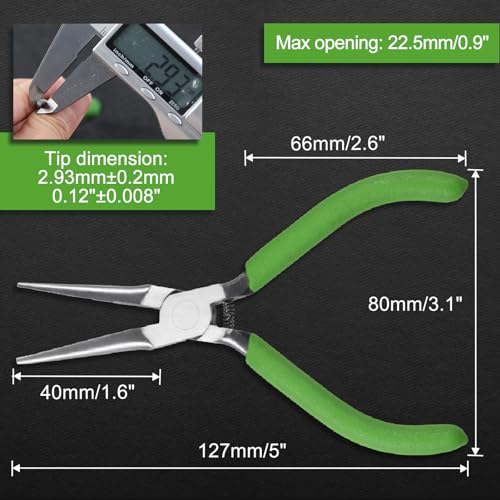 Small Needle Nose Pliers for Jewelry Making, 5 Inches Long Nose Pliers with Long Tapering Mini Pliers Serrated Jaws for Bending Wire, Gripping - style: Needle Nose Plier