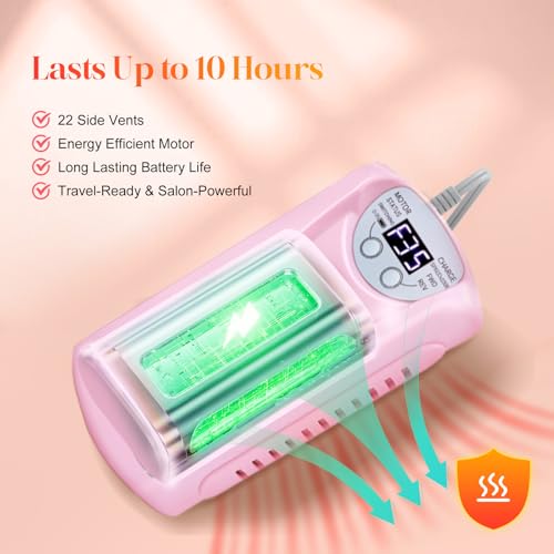 Professional Electric Drill, 35000RPM Rechargeable Nail File - color: Light Pink