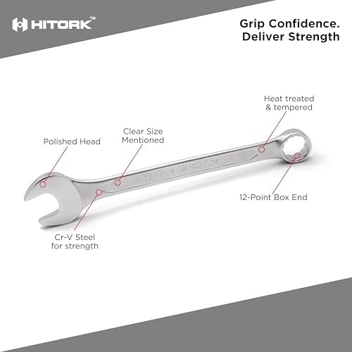 HITORK 25 Piece Metric Combination Wrench Set, 6-32 mm, 12-Point CRV Steel
