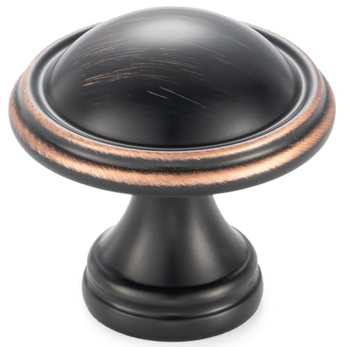 KOOFIZO 30 Pack Oil Rubbed Bronze Cabinet Knobs Round Single Hole Pulls K30 - color: Oil Rubbed Bronze, size: Knob 1 - 10Pcs