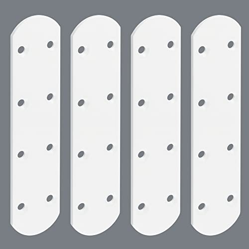 Alise 4 Pcs White Flat Mending Plates for Wood Furniture, 6-1/2 Inch - color: White Finish, size: 165mmX38mm