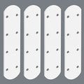 Alise 4 Pcs White Flat Mending Plates for Wood Furniture, 6-1/2 Inch - color: White Finish, size: 165mmX38mm