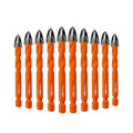 BGTEC Cemented Carbide Drill Bits Masonry Drill Bits, 10pcs Quick-fit Shank 10MM Cross Spiral Hard Alloy Drill Bit for Wood Plastic Masonry Ceramic Tile Concrete Marble - size: 10pcs 10mm
