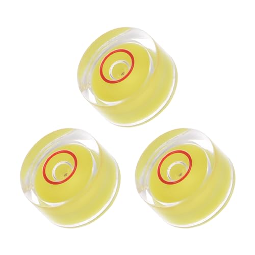 3pcs Small Circular Bubble Spirit Levels - [12mm Diameter 6mm Thickness] Mini Round RV Level Leveling Tools for Travel Trailer Turntable Camera, Yellow - color: Yellow, size: 12mm x 6mm