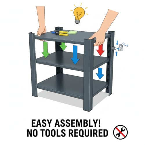 2-Tier Heavy Duty Garage Shelving, 1,000 lbs Capacity Adjustable Metal Storage Shelving Unit for Garage, Utility Room, Basement and Workshop, 15.8" W x 11.8" D x 16" H - size: 2T 16"W x 12"D x 16"H