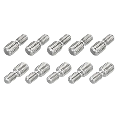 M6x10mm to M8x10mm Double End Threaded Stud Screw Reducing Bolt,304 Stainless Steel Thread Reducer Adapter for Furniture Fastener Welding, Hardware Connectors 10 Pack - size: M6x10mm to M8x10mm