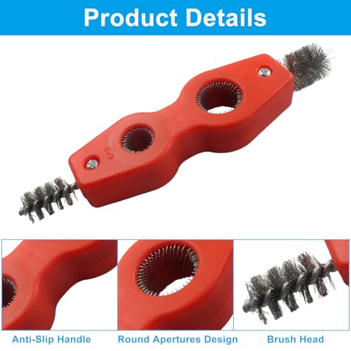 Copper Tubing Brush, 4 in 1, 1/2 in and 3/4 in, Red and Black - color: Red and Black