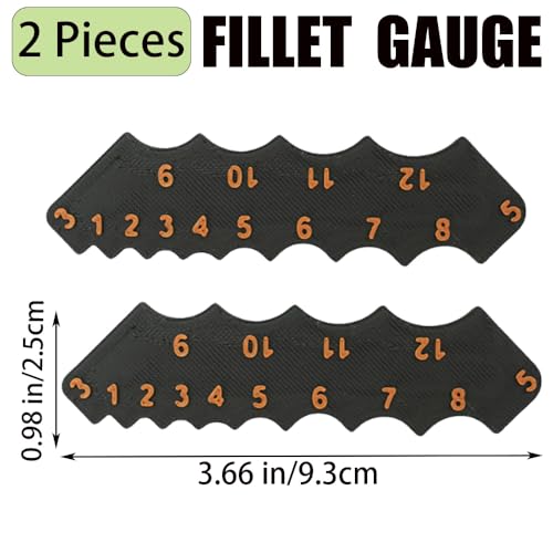 Radius Gauge,Fillet Gauge,Radius Finder,Contour Measuring Tool,Radius Gauges Tool Set,Round Corner Measuring Tools,2 Pieces. Black