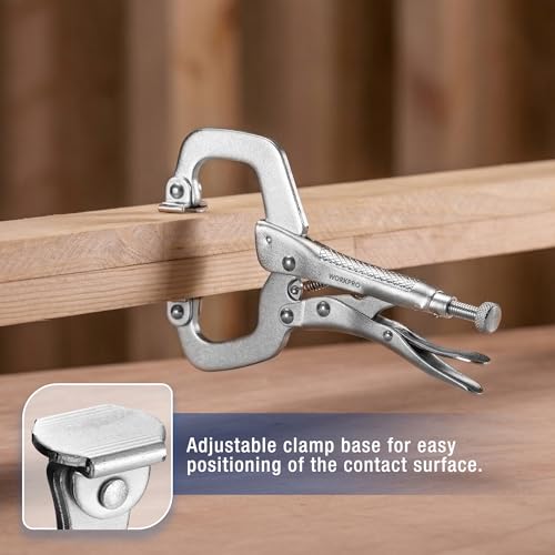 WORKPRO 6" Locking C-Clamp with Swivel Pads, Heavy Duty Adjustable Vise Grip Pliers, Welding Clamp for Woodworking, Metalworking, Auto Repair and Home Workshop