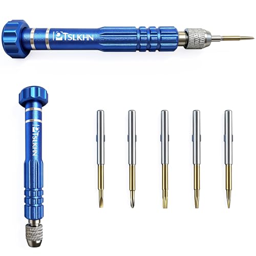 5-in-1 Multifunctional Small Screwdriver, PTSLKHN S2 Steel Magnetic Screwdriver Kit for Eyeglass, Sunglasses, Electronics, Cellphone, Jewelry and More - color: Blue 5in1