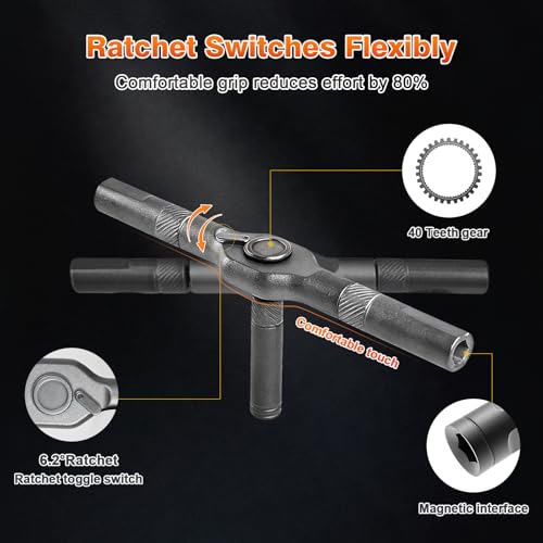 42 in 1 Magnetic Ratchet Screwdriver Set With Case - size: 42 in 1