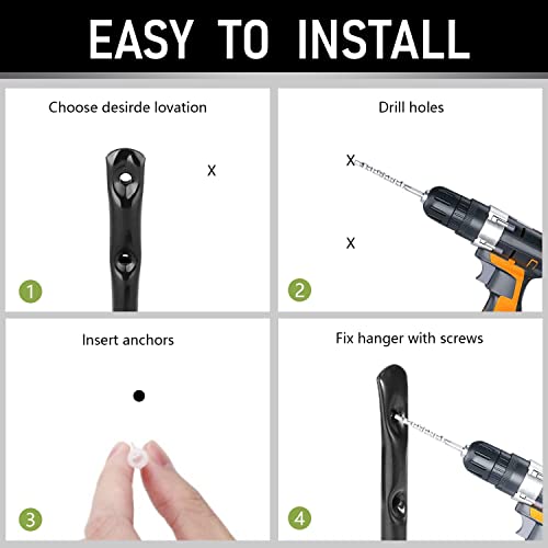 Heavy Duty Garage Storage Hooks, 3.4Inch J Utility Garage Wall Hooks for Hanging, 8 Pack Wall Mounted Hanging Hooks - size: 5.6 Inch x 3.4 Inch