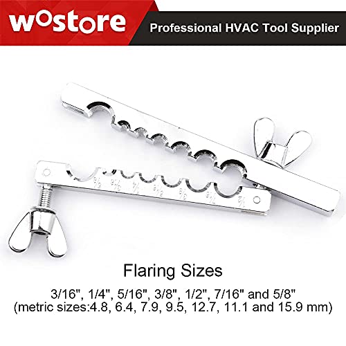 Wostore 45° Double Flaring Tool Kit, 7 Adapters with Cutter & Deburrer - size: Flaring Tool Kit