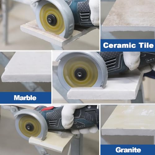 HIGHDRIL Diamond Tile Blade 3" 75mm x Arbor 3/8" 10mm - 4pcs X Mesh Angle Grinder Cutting Disc for Cutting Porcelain Tile Ceramic Marble Granite - size: Diamond Tile Blade