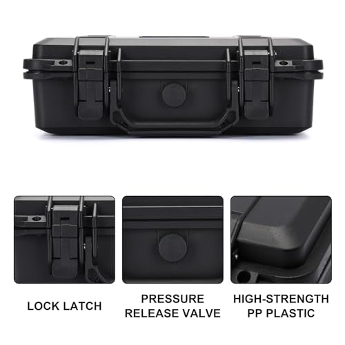 Mayouko Portable Tool Box with Shock- Proof Sponge, Water Proof Grade IP67, Waterproof Hard Case with Foam Insert, Shockproof Carrying Case, Explosion Proof Box, 11.6"L×8.3"W×3.9"H - size: 11.6"L×8.3"W×3.9"H
