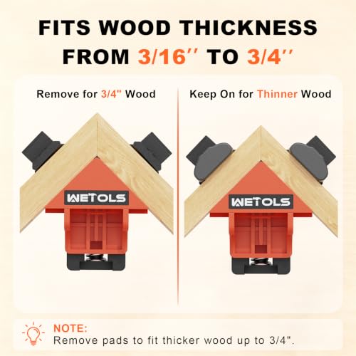 WETOLS 90 Degree Corner Clamp Set, 4 Pcs Adjustable Clamps for Woodworking
