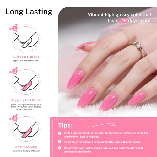 OpenLive 16.5ml Rose Pink Nail Polish Large Volume Quick Drying Nail Polish, Fast Drying and Long Lasting Color Nail Art DIY Home Manicure Gift for Women - color: Rose Pink