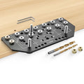 VEVOR Shelf Pin Jig and Hinge Jig Two-in-One, Aluminum Alloy Cabinet Hardware Hole Drilling Template with 1/4" and 3/16" Drill Bits, for Cabinet Doors Bookshelves Wardrobes Woodworking and DIY - size: Pro, style: Shelf Pin & Hinge Jig