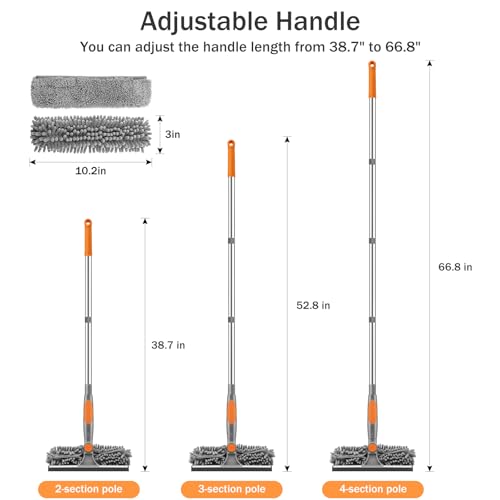 SetSail Window Squeegee with 66in Extension Pole 2-in-1 Window Cleaning Kit - color: Grey Orange