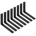 Shelf Brackets 8 Inch Wall L Brackets 8PCS Heavy Duty for Shelves Metal Black Rustic Industrial Brackets for DIY Opening Shelves Project Hardware Included - size: 8 Inch, style: Black-8 Pack