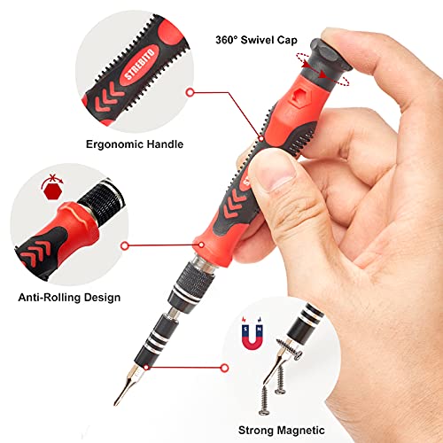 STREBITO Small Precision Screwdriver Set 124-Piece Electronics Tool Kit - color: Red