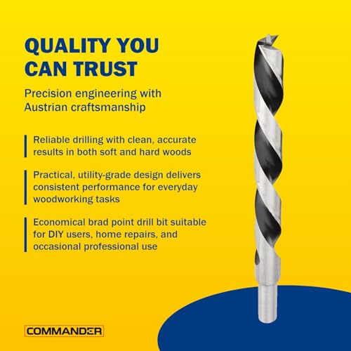 Chrome-Vanadium Brad Point - Ground Wood Drill Bit Woodworking - 9/32 Inch | Chrome-Vanadium Brad Point Ground Wood Drill Bit, Wood Drill Bit, Precision Drilling for Woodworking, DIY & Professional Use - size: 9/32 Inch