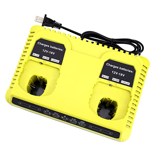 2 Ports P117 Fast Charger for Ryobi 18V Battery ONE+ Max Lithium P100 P102 P103 P105 P107 P108 P117 P118 12V-18V Li-Ion NiCd NiMh Battery - size: P117 Dual-Port