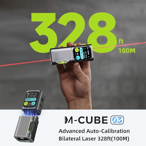 HOZO M-Cube Laser Measuring Tool Adaptor 03 Bilateral Laser+,328ft/100m Modular Dual Laser Distance Meter with Bluetooth App and M-Green Cross Line, Ideal for Surveying,Construction, DIY Projects - style: 03 Bilateral Laser+ Adaptor