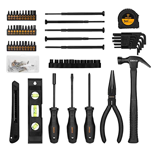 DEKOPRO Tool Kit Set Box Home Repair Tools Basic Hand Toolbox Sets 148Piece - color: Black
