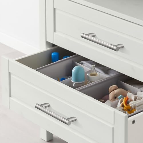 Brushed Nickel Knurled Cabinet Handles Kitchen Pulls 3.75 Inch 10 Pack - color: Brush Satin Nickel, size: 3.75" Hole Center
