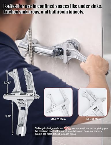 Basin Wrench Set – Ultimate, Heavy-Duty Plumbing Tool Kit for Tight Spaces, Unmatched Precision for DIY, Homeowners & Pros, Rust-Resistant, Effortless & Revolutionary Sink, Faucet & Bathroom Repairs