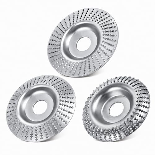 Tungsten Carbide Cutting Wheel, Angle Grinder Polishing Pad, Heavy-Duty Wood Carving Disc Set, ungsten Carbide Grinding Wheel Wood Carving for 4" & 4-1/2" Grinders (Mix)