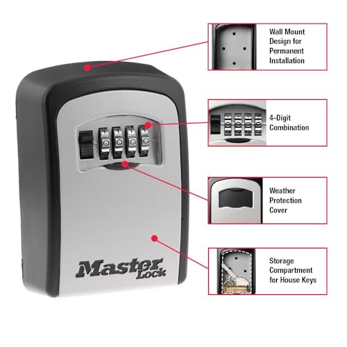 Master Lock 5-Key Combination Safe Black/Silver 5401D - size: 5 Key Capacity, style: Standard Dial