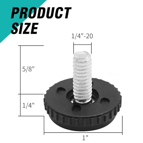 1/4-20 Stainless Steel Adjustable Furniture Feet Screw in Chair Levelers Feet for Furniture Glide Table Leveling Feet for Table Chair Cabinet Legs (64) - color: 64