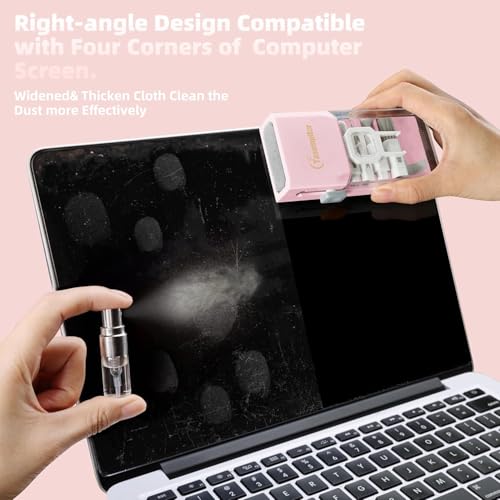 Keyboard Cleaning Kit, All-in-One Laptop & Computer Screen Cleaner, Pink - color: Light Pink