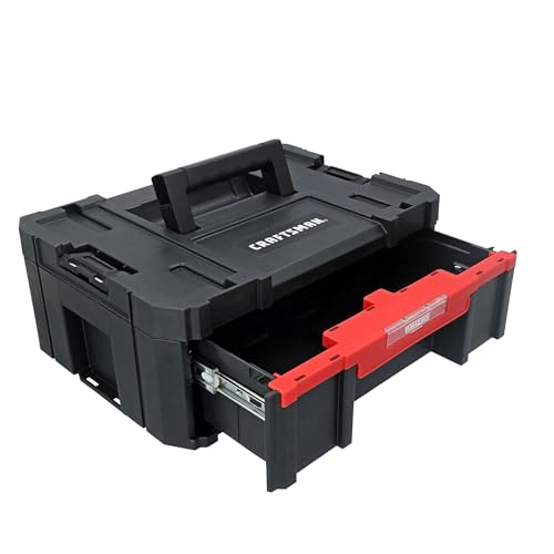 CRAFTSMAN VERSASTACK Tool Box, 16.9 In. Single Deep Drawer Plastic Tool Box Organizer, Heavy Duty 16.5 Lb. Load Capacity (CMST17803)