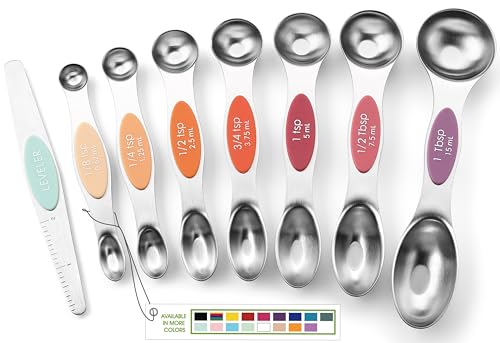 Spring Chef Stainless Steel 8 Magnetic Measuring Spoons Set, Desert Sunset - color: Desert Sunset, size: 1-Pack