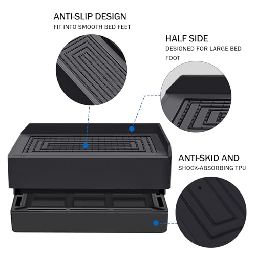 ANNKUT 1.5 inch Furniture Risers, Rectangle Adjustable Risers Blocks for Bed Sofa Table and Couch Lifting,Heavy Duty Support Up to 1,300 Lbs (4 Pack-Black) - color: 1.5 Inch-black(rectangle)