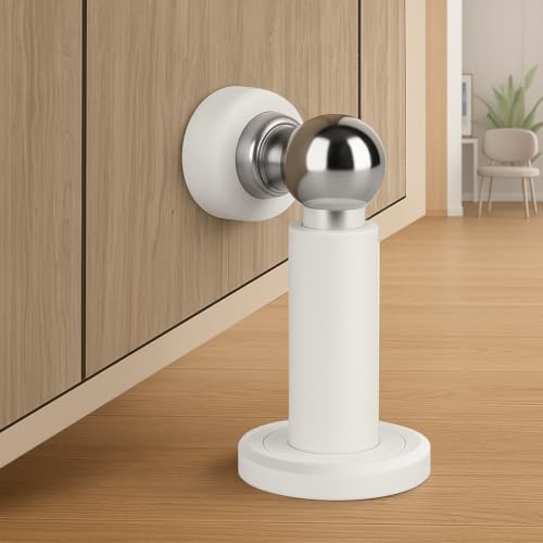 Adjustable Height Magnetic Door Stop, White,1Pack - color: White