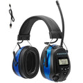 AM FM Radio Hearing Protection Earmuff, Bluetooth 5.4, 30SNR - color: Am/Fm+ Bluetooth-blue