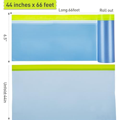 Tangibay Pre-Taped Masking Film for Painting - 44" x 66' Painters Plastic Sheeting with Automotive Paint Tape and Drape for Covering Cars, Walls, Windows and Furniture Protection (1 Roll) - size: 1 Roll: 44"