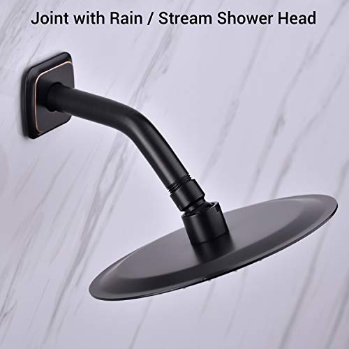 Angled Shower Arm with Flange, 6-Inch Stainless Steel Replacement Extension Tube for Top Shower Head, Wall Mounted, Oil Rubbed Bronze - color: Oil Rubbed Bronze
