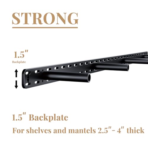 2pcs Large Shelf Brackets Long Floating Shelf Bracket Invisible Floating Shelf Hardware Heavy Duty Floating Mantel Brackets(43"X6"X1.5")