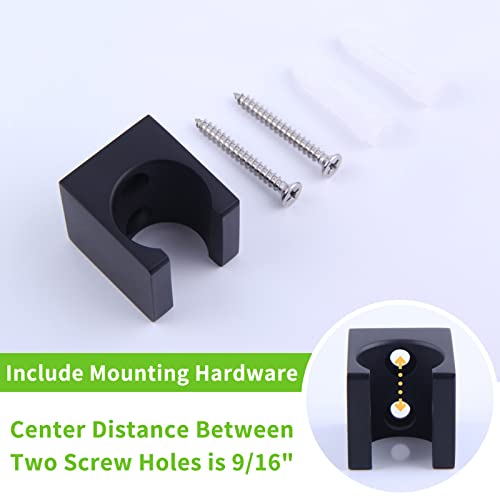 Angle Simple Shower Wand Holder Wall Mount, Solid Brass, Matte Black - color: Matte Black