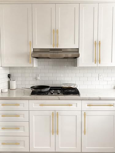 10 Pack Brushed Brass Cabinet Pulls 3 Inch(76mm) Kitchen Cabinet Handles Solid Zinc Alloy Cabinet Hardware Drawer Pulls - color: Brushed Brass, size: 3" Hole Center