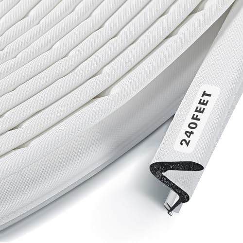 BBTO Weather Stripping Door Window Seal V-Shaped Foam Kerf,240 Feet,White - color: White, size: 240 Feet