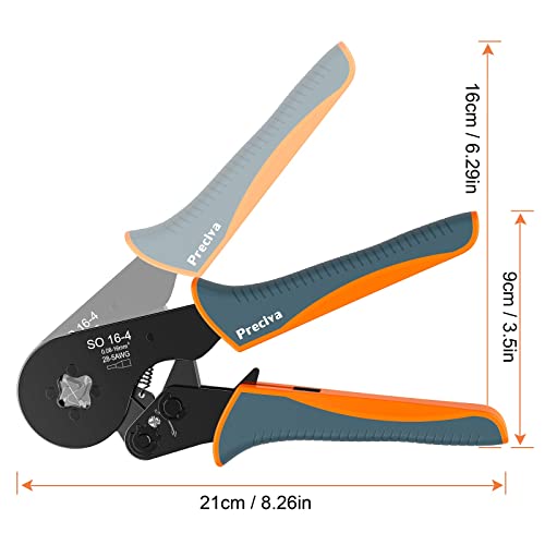 Wire Ferrule Crimping Tool, Preciva Square Jaw Wire Crimping Pliers AWG 28-5 Self-Adjustable Ratchat Ferrule Terminals Crimper for Wire Terminals Cables End-sleeves