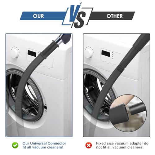 PetOde 2Pcs Dryer Vent Cleaner Kit Universal Vacuum Hose Attachment & Brush - color: Black